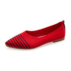 Tricoté aigu à fond plat le journal chaussures de Madame Shoes Women Flats des oisifs de toutes les femmes de match