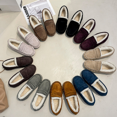 Bas talon chaud autour des chaussures d'étape de Toe Velvet Cotton Plush One pour le banlieusard