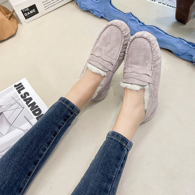 Bas talon chaud autour des chaussures d'étape de Toe Velvet Cotton Plush One pour le banlieusard