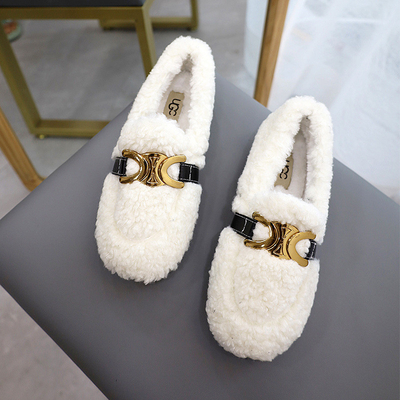 Basses chaussures gîtées de laine d'agneau de scoop plus le coton chaud de velours pour Autumn And Winter