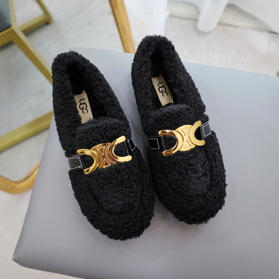 Basses chaussures gîtées de laine d'agneau de scoop plus le coton chaud de velours pour Autumn And Winter