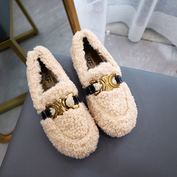 Basses chaussures gîtées de laine d'agneau de scoop plus le coton chaud de velours pour Autumn And Winter