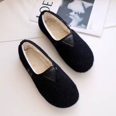 Le coton Soled doux de femmes enceintes chausse à fond plat plus le velours Peasy chaud
