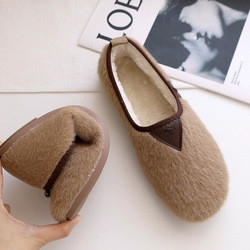 Le coton Soled doux de femmes enceintes chausse à fond plat plus le velours Peasy chaud
