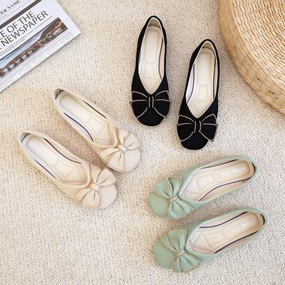 Soled mou a tricoté les chaussures de marche occasionnelles, sandales plates confortables légères