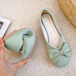 Soled mou a tricoté les chaussures de marche occasionnelles, sandales plates confortables légères