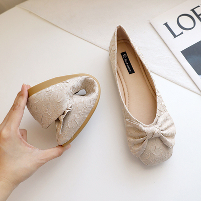 Eva Fabric Foam Ballerina Flats en caoutchouc blanche chausse Sofit soulagent toujours pour des femmes