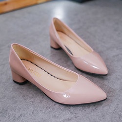 Local commercial supérieur en cuir pointu de pompes des talons hauts 4cm de dames de chaussure simple de ressort
