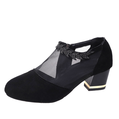 Plate-forme épaisse résistante à l'usure de cale de talon de glissement de Gauze Sexy Ladies Sandals Anti