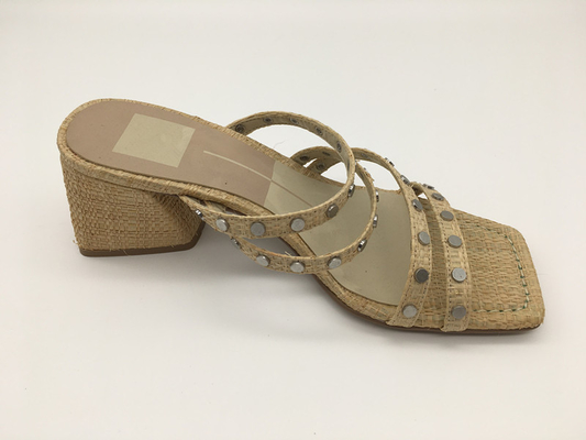 #6 - #11 été Chunky Heel Sandals/Tan Ladies Peep Toe Sandals