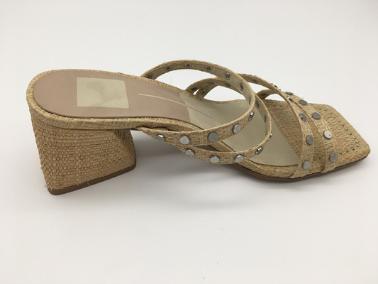 #6 - #11 été Chunky Heel Sandals/Tan Ladies Peep Toe Sandals