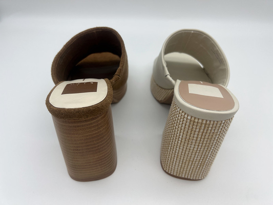 ODM en cuir Brown Toe Heel Sandals ouvert des chaussures élégantes des femmes confortables