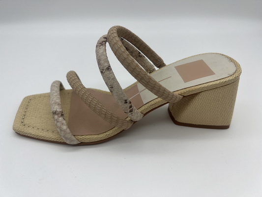 Lt en cuir mou Tan de sandales de dames d'impression de python/outre du piaulement mignon blanc Toe Sandals