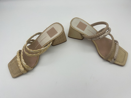 Lt en cuir mou Tan de sandales de dames d'impression de python/outre du piaulement mignon blanc Toe Sandals