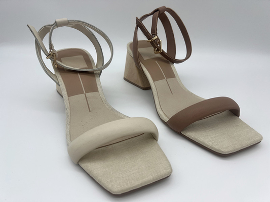 Toe Sandals fermé beige durable, vraie place gîtée en bois Toe Ankle Strap Sandals