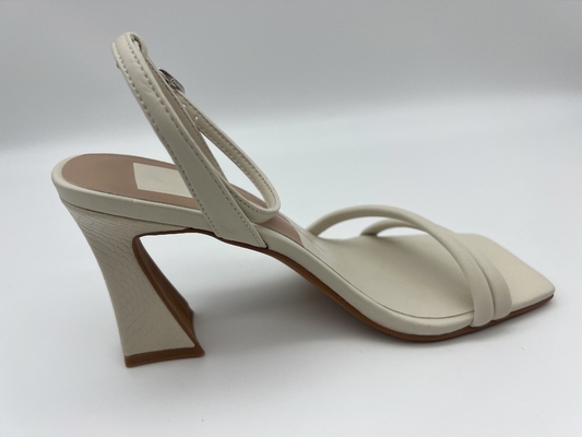 Chaussures pourpres TPR de dames de courroie de cheville de Brown sandales à hauteur de talon de 3 pouces