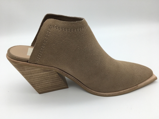 Beige en cuir des chaussures élégantes des femmes occasionnelles de plate-forme orteil fermé de talon de 3 pouces