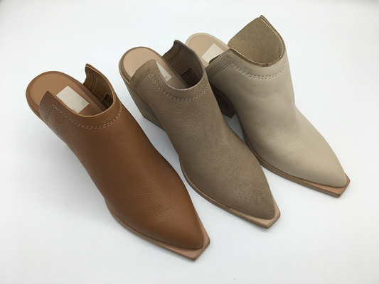 Beige en cuir des chaussures élégantes des femmes occasionnelles de plate-forme orteil fermé de talon de 3 pouces