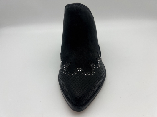 Chaussures de cuir molles de suède de vache à noir fermé scintillant de Toe Platform Womens Dress Shoes