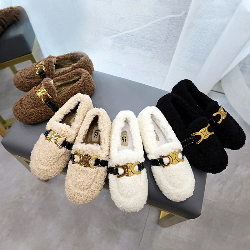 Basses chaussures gîtées de laine d'agneau de scoop plus le coton chaud de velours pour Autumn And Winter