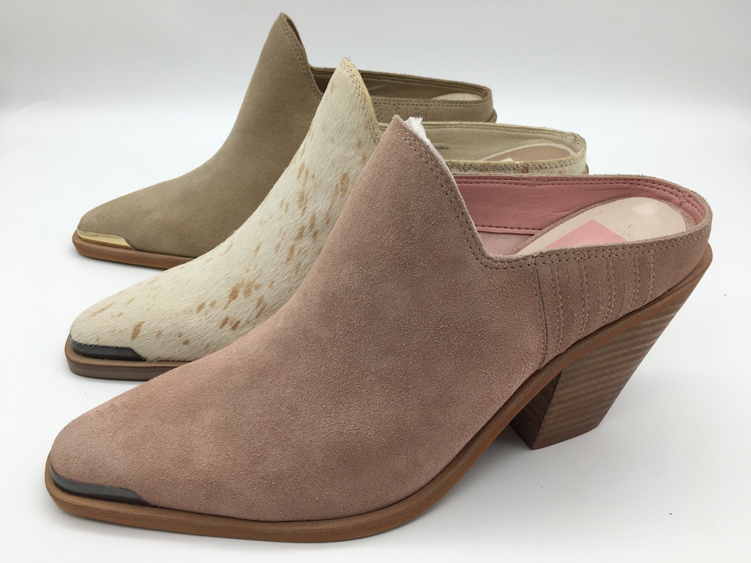Suède mou Chunky Heel Dress Shoes de vache à chaussures élégantes de Tan Beige Closed Toe Womens
